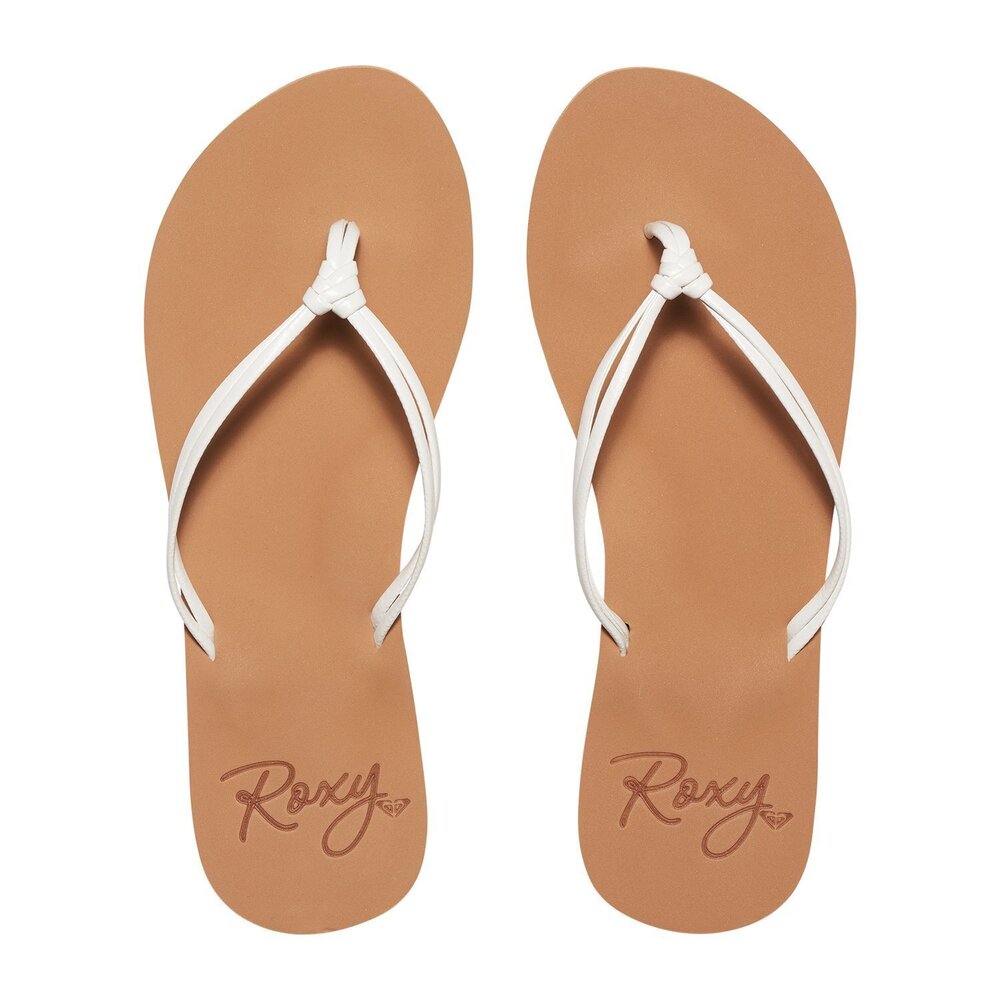 Roxy Girl's RG Lahaina Flip Flop Sandals Flat White/Tan 5 M US Big Kid - Picture 3 of 6